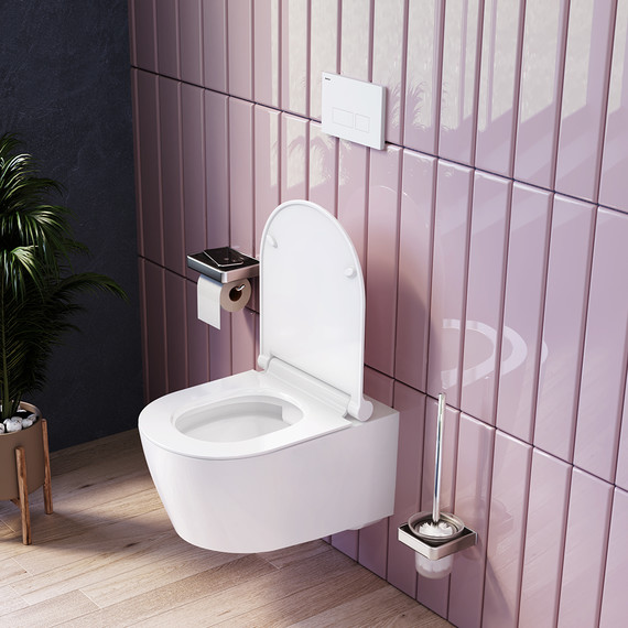 Унитаз подвесной безободковый Damixa Jupiter DX77C1700SC с тонкой крышкой микролифт фото 5