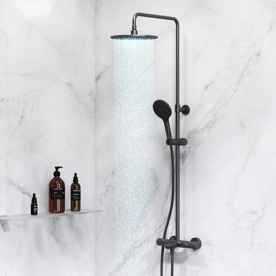 Душевая стойка c термостатом Am.Pm Like F0780522, черный, Цвет производителя: чёрный - 2 Душевая стойка c термостатом Am.Pm Like F0780522, черный, Цвет производителя: чёрный фото 2