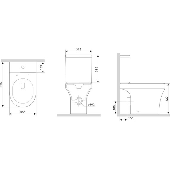 Унитаз-компакт безободковый Damixa Skyline DX35C8600SC с крышкой микролифт фото 9