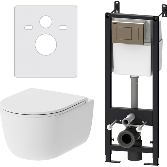 Инсталляция с подвесным унитазом Damixa Sirius DX86.IS10151.1700 (кнопка хром) фото 2