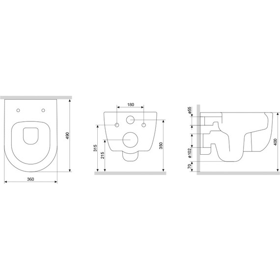 Унитаз подвесной безободковый Damixa Sirius DX86C1700SC с тонкой крышкой микролифт фото 9