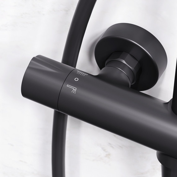 Душевая стойка c термостатом Am.Pm Like F0780422, черный, Цвет производителя: чёрный - 5 Душевая стойка c термостатом Am.Pm Like F0780422, черный, Цвет производителя: чёрный фото 5