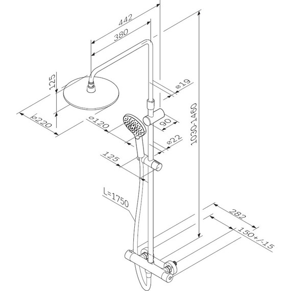 Душевая стойка c термостатом Am.Pm Like F0780422, черный, Цвет производителя: чёрный - 17 Душевая стойка c термостатом Am.Pm Like F0780422, черный, Цвет производителя: чёрный фото 17