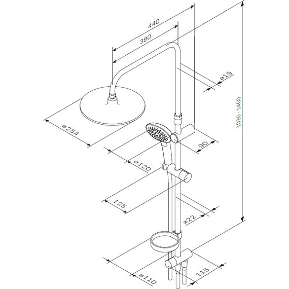 Душевая стойка Am.Pm Spirit V2.0 F0770A100 - 14 Душевая стойка Am.Pm Spirit V2.0 F0770A100 фото 14
