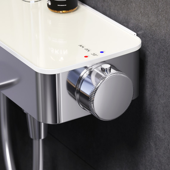 Душевая стойка с термостатом Am.Pm Inspire V2.0 F0750A500, Цвет производителя: хром - 6 Душевая стойка с термостатом Am.Pm Inspire V2.0 F0750A500, Цвет производителя: хром фото 6