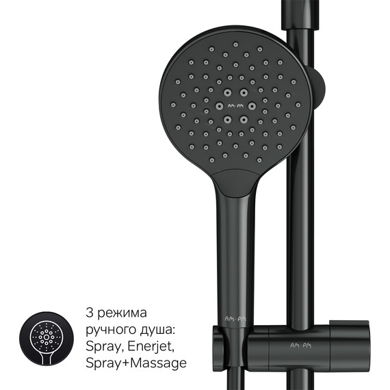 Душевая стойка c термостатом Am.Pm Like F0780422, черный, Цвет производителя: чёрный - 12 Душевая стойка c термостатом Am.Pm Like F0780422, черный, Цвет производителя: чёрный фото 12