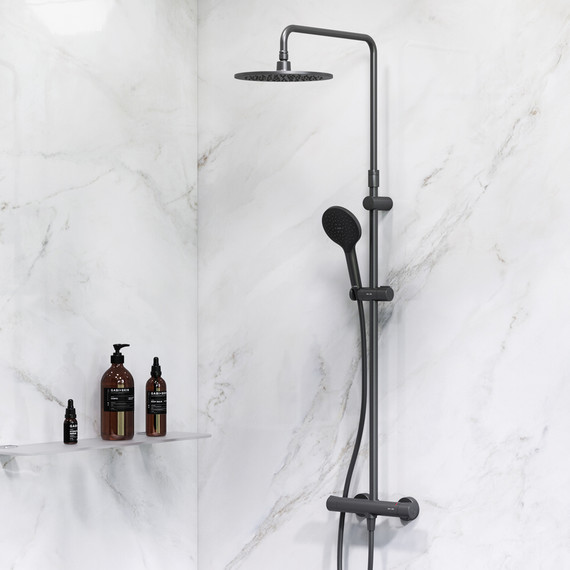 Душевая стойка c термостатом Am.Pm Like F0780422, черный, Цвет производителя: чёрный - 2 Душевая стойка c термостатом Am.Pm Like F0780422, черный, Цвет производителя: чёрный фото 2