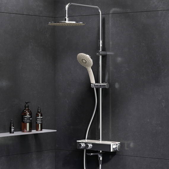 Душевая стойка с термостатом Am.Pm Inspire V2.0 F0750A500, Цвет производителя: хром - 2 Душевая стойка с термостатом Am.Pm Inspire V2.0 F0750A500, Цвет производителя: хром фото 2