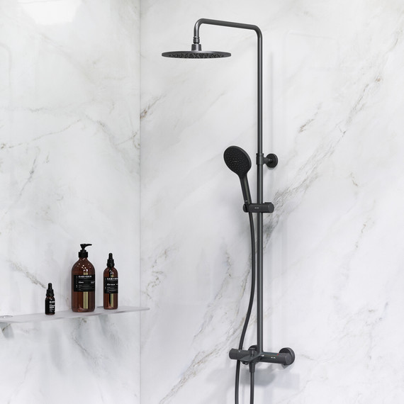 Душевая стойка c термостатом Am.Pm Like F0780522, черный, Цвет производителя: чёрный - 3 Душевая стойка c термостатом Am.Pm Like F0780522, черный, Цвет производителя: чёрный фото 3