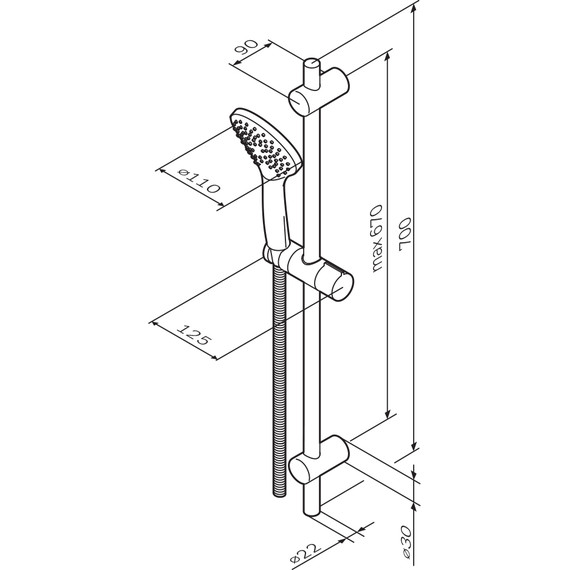 Душевой гарнитур AM.PM Gem F0190000 - 8 Душевой гарнитур AM.PM Gem F0190000 фото 8