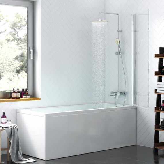 Шторка для ванны Damixa Skyline 80х140 см DX35WBS-D080-140MT, хром/прозрачное фото 3