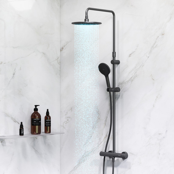 Душевая стойка c термостатом Am.Pm Like F0780422, черный, Цвет производителя: чёрный - 3 Душевая стойка c термостатом Am.Pm Like F0780422, черный, Цвет производителя: чёрный фото 3