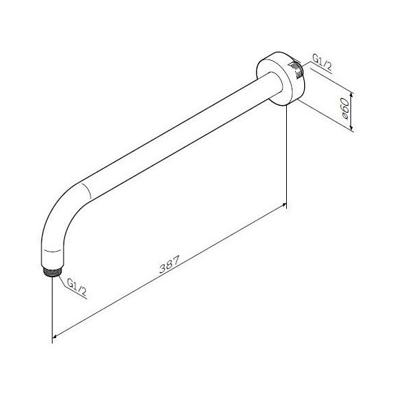 Кронштейн стеновой для верхнего душа Am.Pm 390 мм F0500701 - 3 Кронштейн стеновой для верхнего душа Am.Pm 390 мм F0500701 фото 3