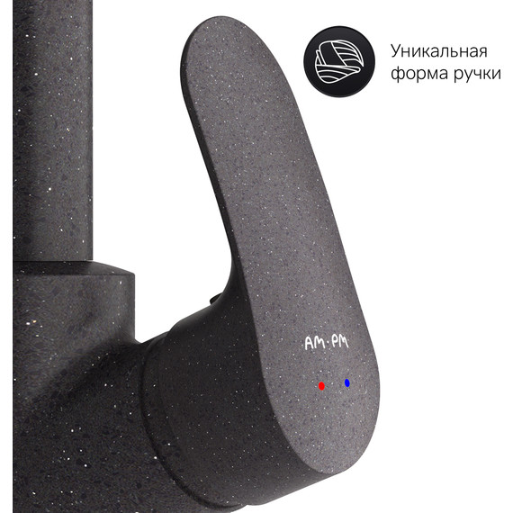 Смеситель для кухни Am.Pm Like F8007722, черный, Цвет производителя: чёрный фото 8