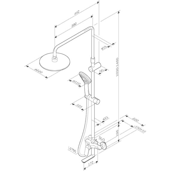 Душевая стойка Am.Pm Sunny F0785C900, Цвет производителя: хром - 17 Душевая стойка Am.Pm Sunny F0785C900, Цвет производителя: хром фото 17