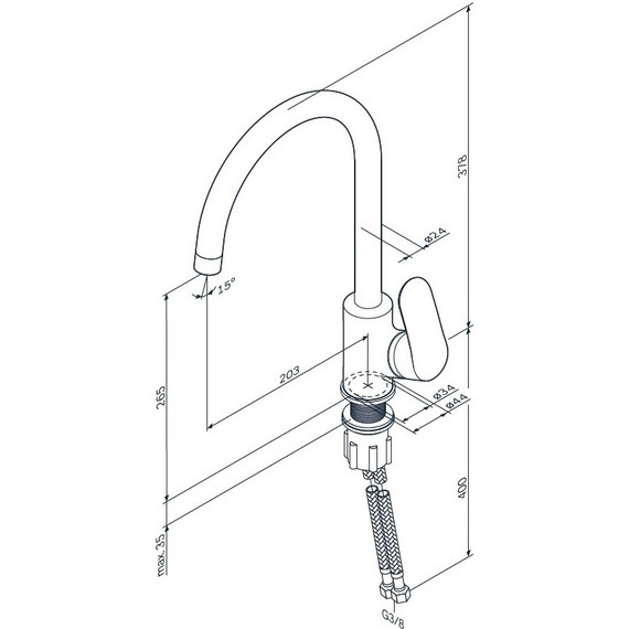 Смеситель для кухни Am.Pm Like F8007133, элегантный белый, Цвет производителя: белый фото 12