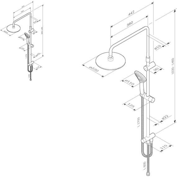 Душевая стойка Am.Pm Gem F0790000, Цвет производителя: хром фото 15