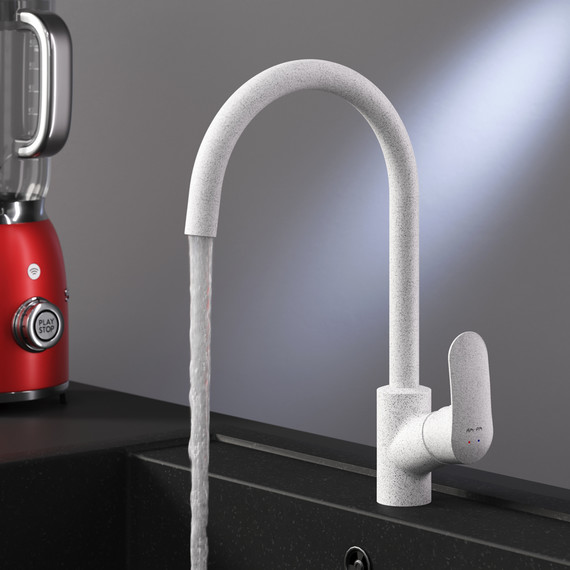 Смеситель для кухни Am.Pm Like F8007133, элегантный белый, Цвет производителя: белый фото 3