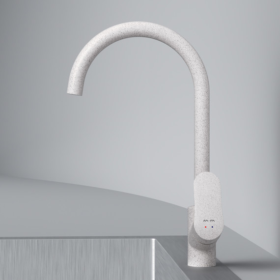 Смеситель для кухни Am.Pm Like F8007133, элегантный белый, Цвет производителя: белый фото 6