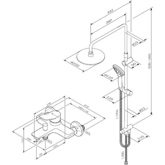 Душевая стойка Am.Pm X-Joy F40885A34, Цвет производителя: хром - 14 Душевая стойка Am.Pm X-Joy F40885A34, Цвет производителя: хром фото 14