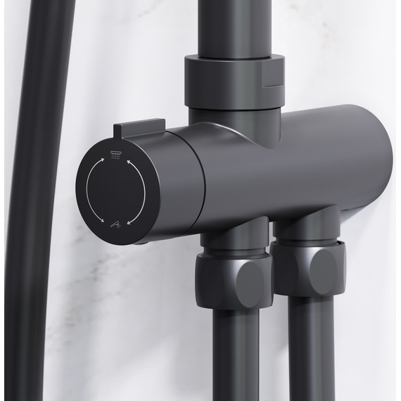 Душевая стойка Am.Pm Gem F0790022, черный, Цвет производителя: чёрный - 4 Душевая стойка Am.Pm Gem F0790022, черный, Цвет производителя: чёрный фото 4