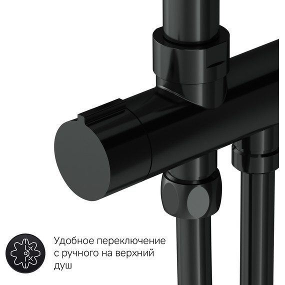 Душевая стойка Am.Pm Gem F0790022, черный, Цвет производителя: чёрный - 11 Душевая стойка Am.Pm Gem F0790022, черный, Цвет производителя: чёрный фото 11