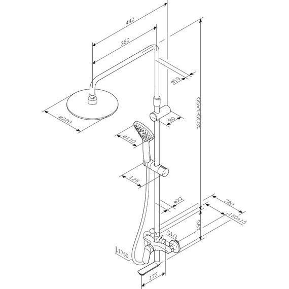 Душевая стойка Am.Pm Sunny F0785C922, черный, Цвет производителя: чёрный - 9 Душевая стойка Am.Pm Sunny F0785C922, черный, Цвет производителя: чёрный фото 9