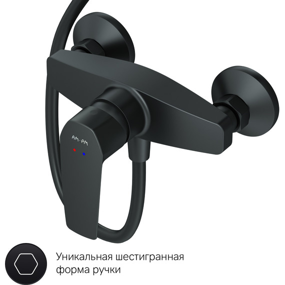 Душевая стойка Am.Pm Gem F42890A24, чёрный - 12 Душевая стойка Am.Pm Gem F42890A24, чёрный фото 12