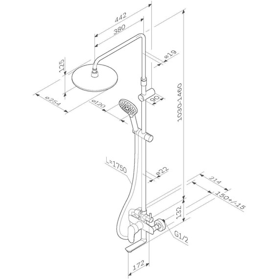 Душевая стойка Am.Pm Like F0780964 - 9 Душевая стойка Am.Pm Like F0780964 фото 9