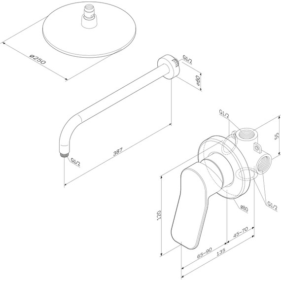 Душевая система для душа Am.Pm X-Joy FB85A2R010 фото 3
