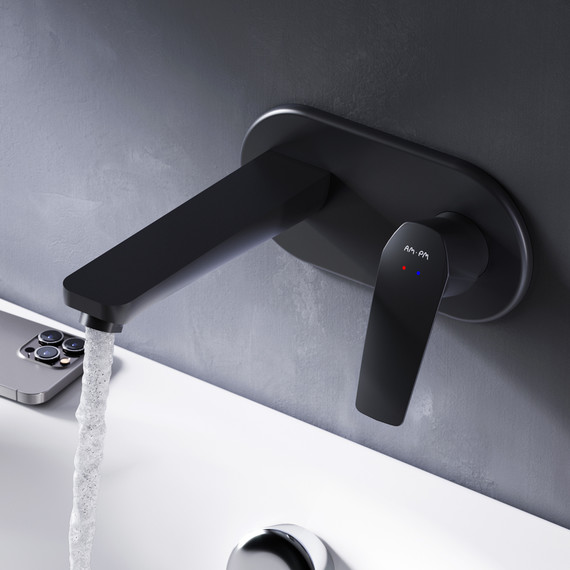 Смеситель для раковины настенный Am.Pm Gem F90A72222, чёрный, Цвет производителя: чёрный фото 3