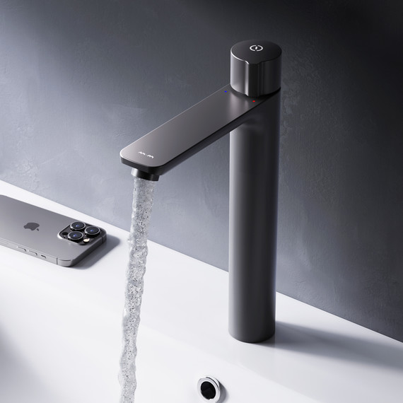 Смеситель для раковины высокий Am.Pm X-Joy TouchReel F85A92522, чёрный, Цвет производителя: чёрный - 3 Смеситель для раковины высокий Am.Pm X-Joy TouchReel F85A92522, чёрный, Цвет производителя: чёрный фото 3