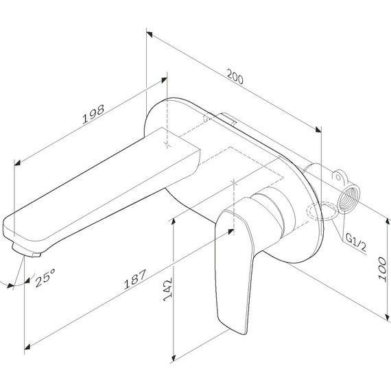 Смеситель для раковины настенный Am.Pm Gem F90A72222, чёрный, Цвет производителя: чёрный фото 12