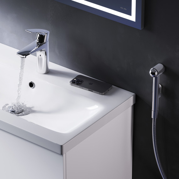 Смеситель для раковины с гигиеническим душем Am.Pm Gem F90A03000, Цвет производителя: хром фото 3