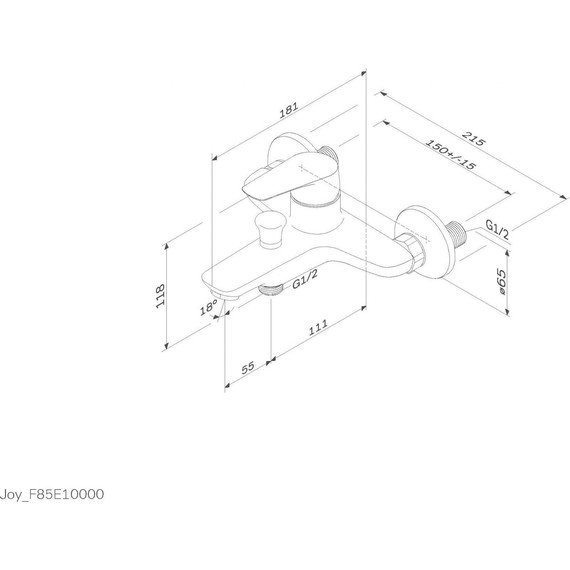 Смеситель для ванны Am.Pm Joy F85E10000 фото 3