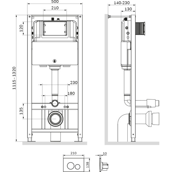 Инсталляция для подвесного унитаза Am.Pm Pro I012704.9038 - 4 Инсталляция для подвесного унитаза Am.Pm Pro I012704.9038 фото 4