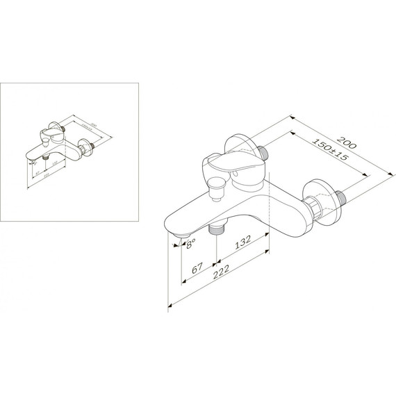 Смеситель для ванны Am.Pm Like F8010016 - 12 Смеситель для ванны Am.Pm Like F8010016 фото 12