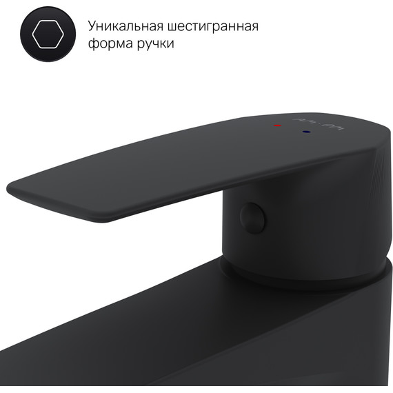 Смеситель для раковины Am.Pm Gem F90A02122, черный, Цвет производителя: чёрный фото 7