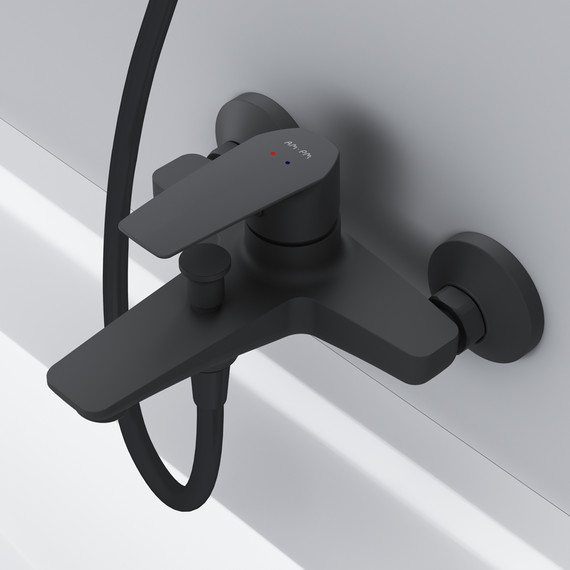 Смеситель для ванны Am.Pm Gem F90A10022, черный, Цвет производителя: чёрный - 4 Смеситель для ванны Am.Pm Gem F90A10022, черный, Цвет производителя: чёрный фото 4