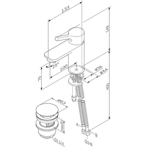 Смеситель для раковины Am.Pm X-Joy S F85B82100 фото 12