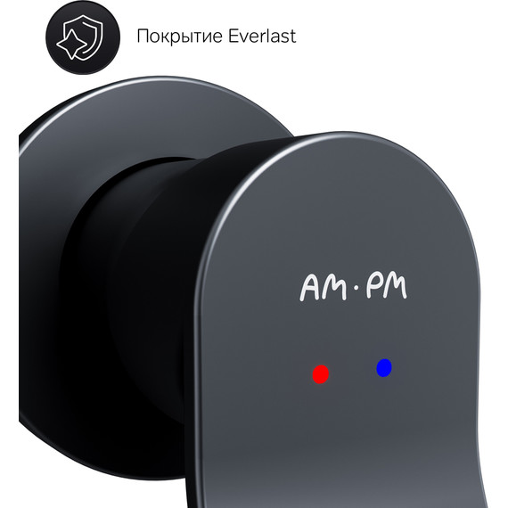 Смеситель для раковины настенный Am.Pm X-Joy F85A72622, черный, Цвет производителя: чёрный - 7 Смеситель для раковины настенный Am.Pm X-Joy F85A72622, черный, Цвет производителя: чёрный фото 7
