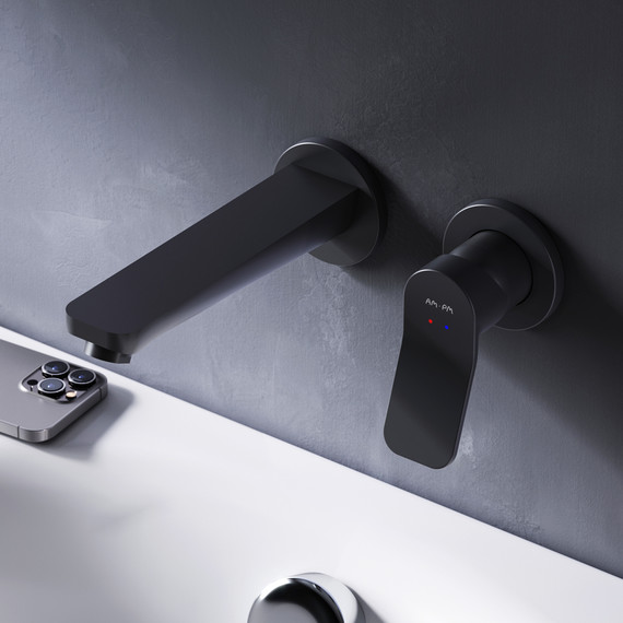 Смеситель для раковины настенный Am.Pm X-Joy F85A72622, черный, Цвет производителя: чёрный - 2 Смеситель для раковины настенный Am.Pm X-Joy F85A72622, черный, Цвет производителя: чёрный фото 2