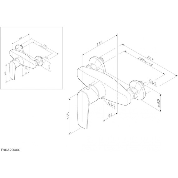 Смеситель для душа Am.Pm Gem F90A20000, Цвет производителя: хром фото 11