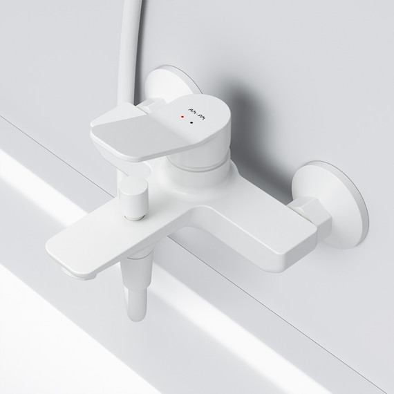 Смеситель для ванны Am.Pm X-Joy F85A10033, белый, Цвет производителя: белый фото 4