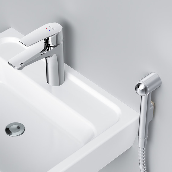 Смеситель для раковины с гигиеническим душем Am.Pm Gem F90A03000, Цвет производителя: хром фото 5