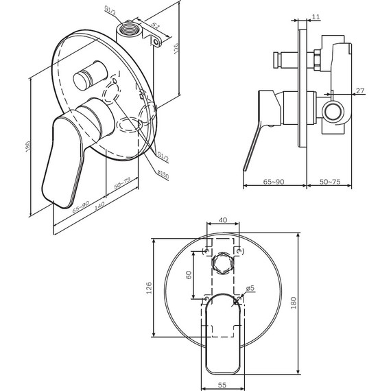 Смеситель для ванны Am.Pm X-Joy F85A45000 - 13 Смеситель для ванны Am.Pm X-Joy F85A45000 фото 13