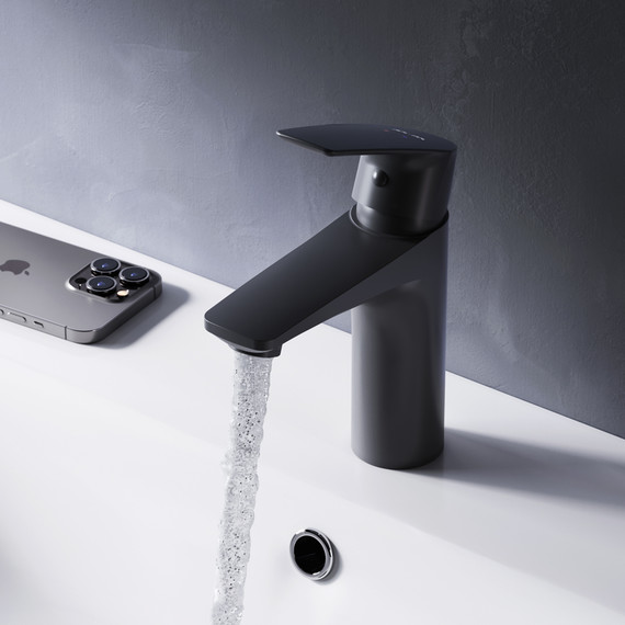 Смеситель для раковины Am.Pm Gem F90A02122, черный, Цвет производителя: чёрный фото 3