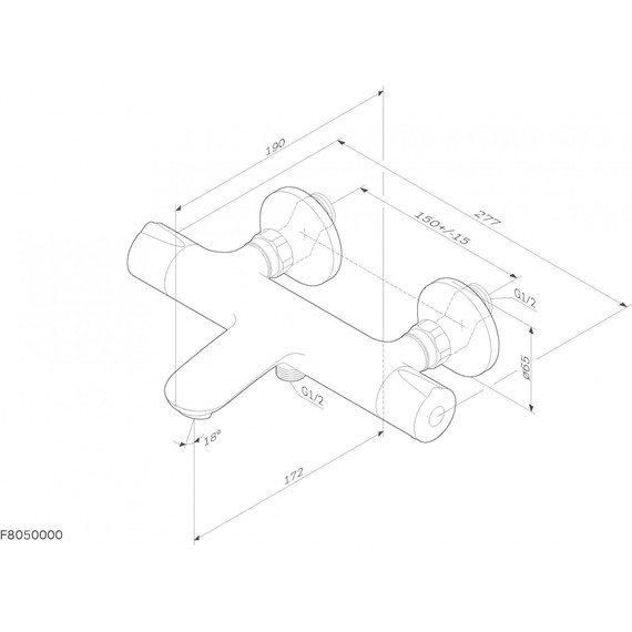 Смеситель для ванны с термостатом Am.Pm Like F8050000 - 12 Смеситель для ванны с термостатом Am.Pm Like F8050000 фото 12