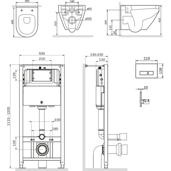 Инсталляция с подвесным унитазом Am.Pm Spirit V2.0 FlashClean IS47051.701700 - 9 Инсталляция с подвесным унитазом Am.Pm Spirit V2.0 FlashClean IS47051.701700 фото 9