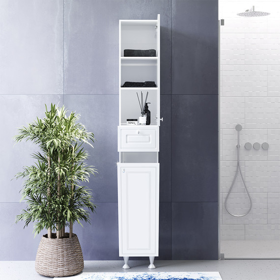 Пенал напольный RedBlu by Damixa Palace One 30 см M41CSR0303WG, белый - 3 Пенал напольный RedBlu by Damixa Palace One 30 см M41CSR0303WG, белый фото 3